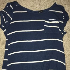 Rue 21 blue and white striped shirt
